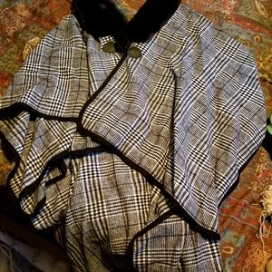 Plaid poncho